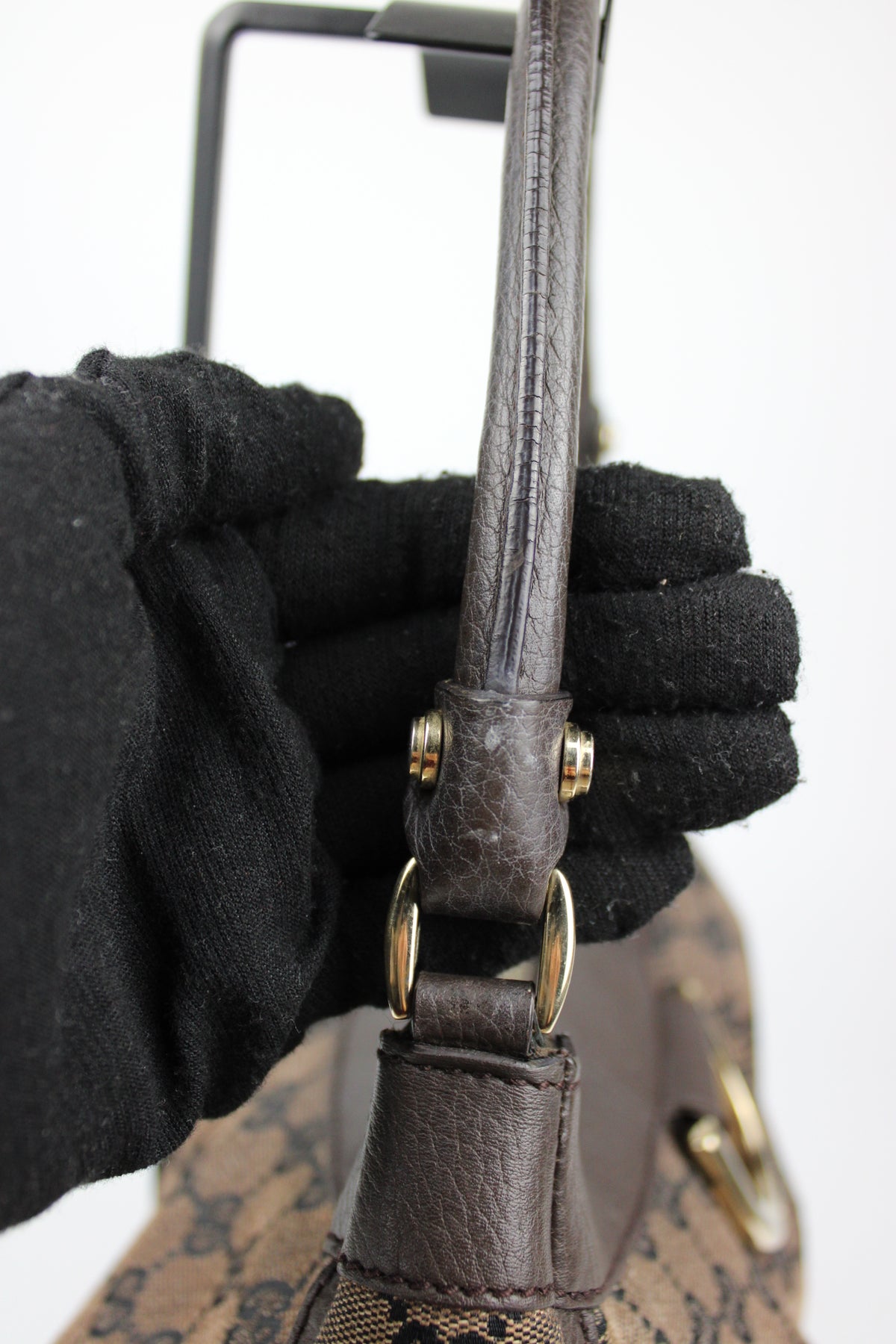Pre-owned Gucci Monogram Denim Abbey Bag