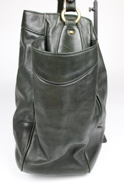 Prada Glacé Calfskin Leather Dark Green Hobo Bag 2007