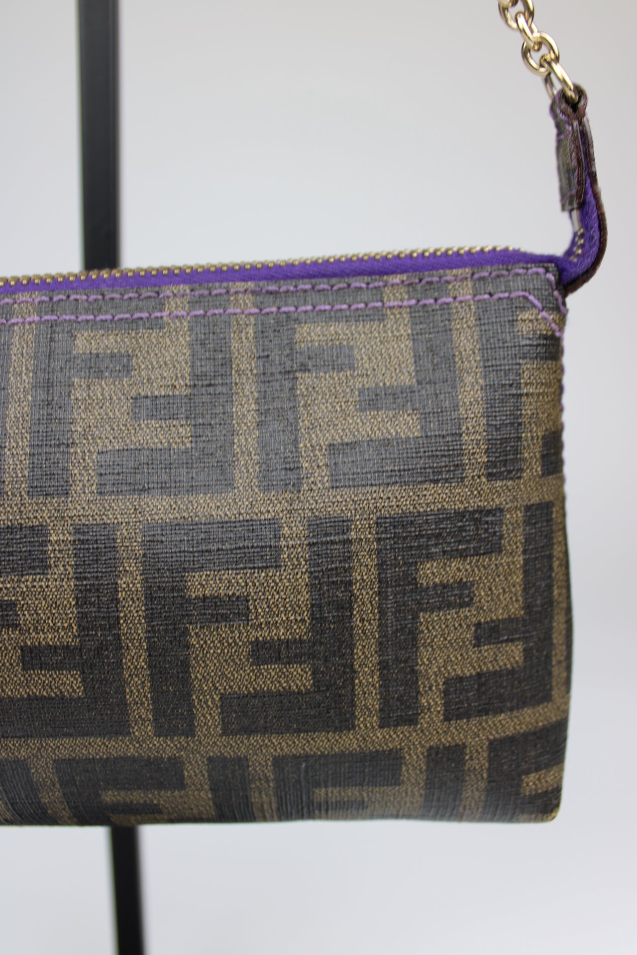 Fendi Zucca Chain Strap Pochette Bag