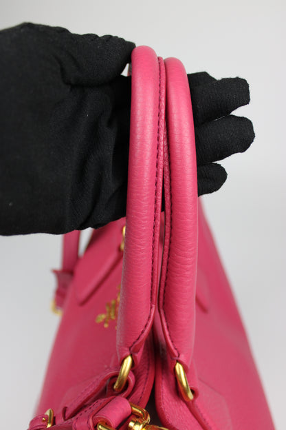 Prada Vitello Daino 2-Way Pink Tote Bag
