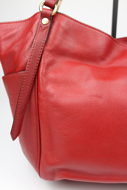 Burberry Leather Canterbury Tote Bag Red