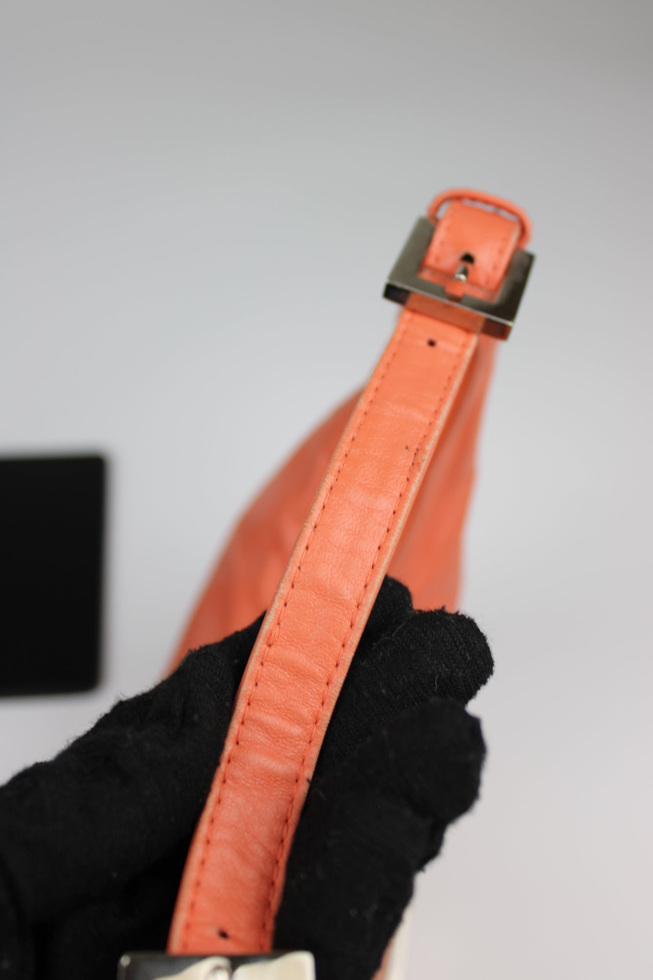 Fendi Leather Croissant Baguette Bag Coral