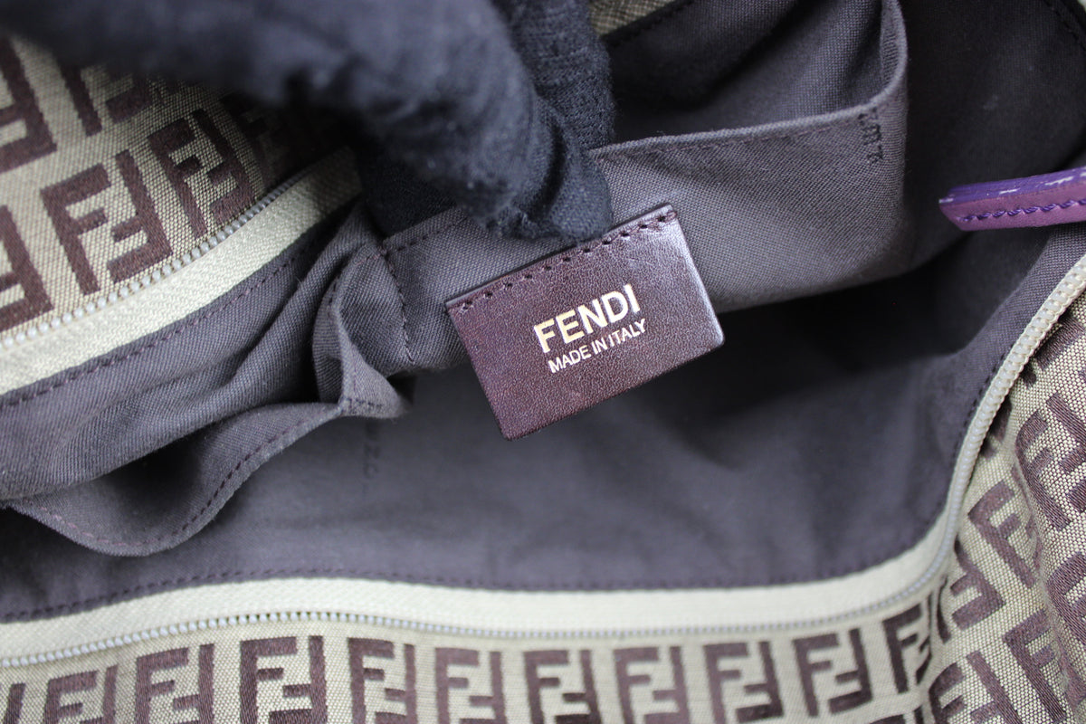 Pre-owned Fendi Zucchino Charm Tote Bag