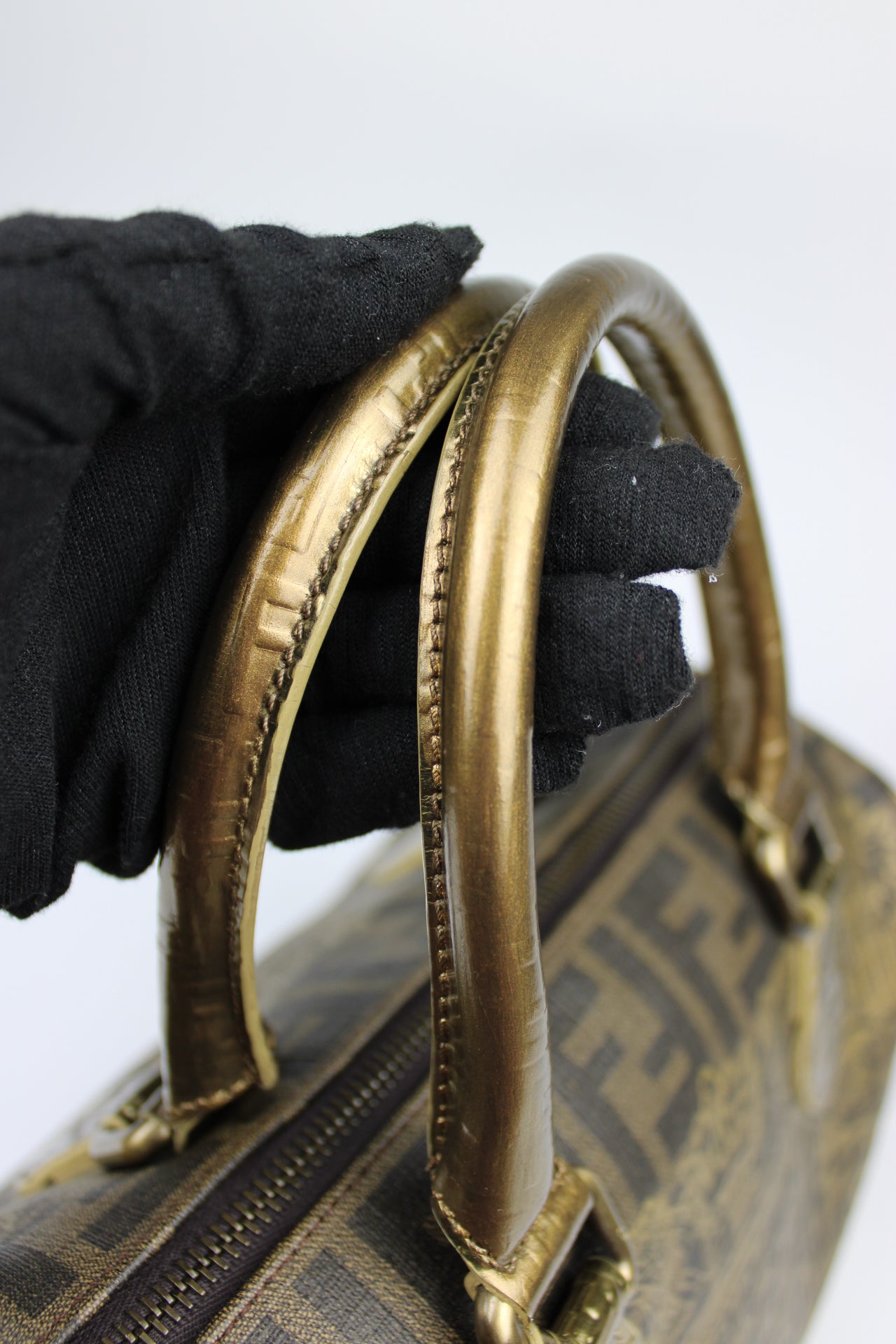 Fendi Zucca Spalmati Palazzo Print Boston Bag 2007