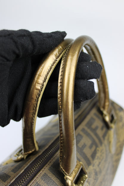 Fendi Zucca Spalmati Palazzo Print Boston Bag 2007