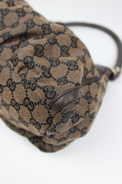 Pre-owned Gucci Monogram Denim Abbey Bag