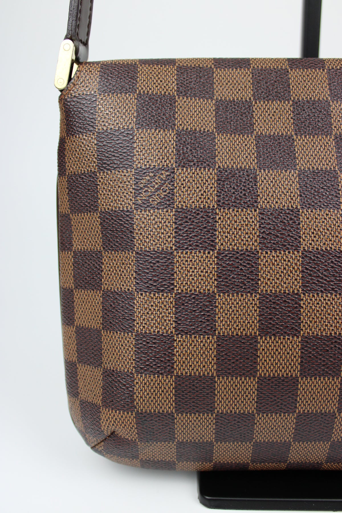 Pre-owned Louis Vuitton Damier Ebene Musette Tango Shoulder Bag 2002