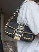 Load image into Gallery viewer, Prada Nylon &amp; Exotic Leather Baguette Shoulder Bag
