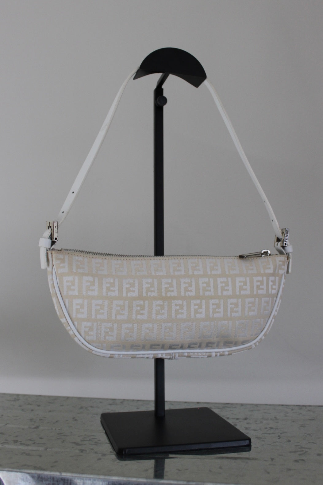 Fendi Zucchino Half Moon Pochette Bag