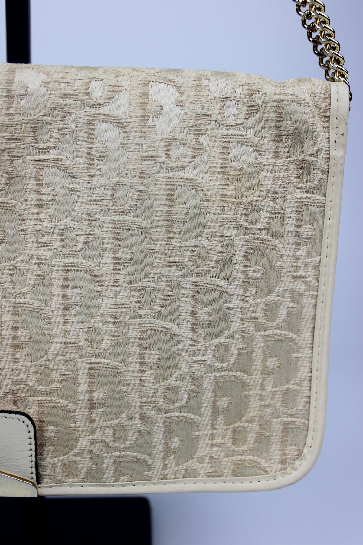 Pre-owned Dior Monogram Oblique Canvas Chain Strap Bag 1980s