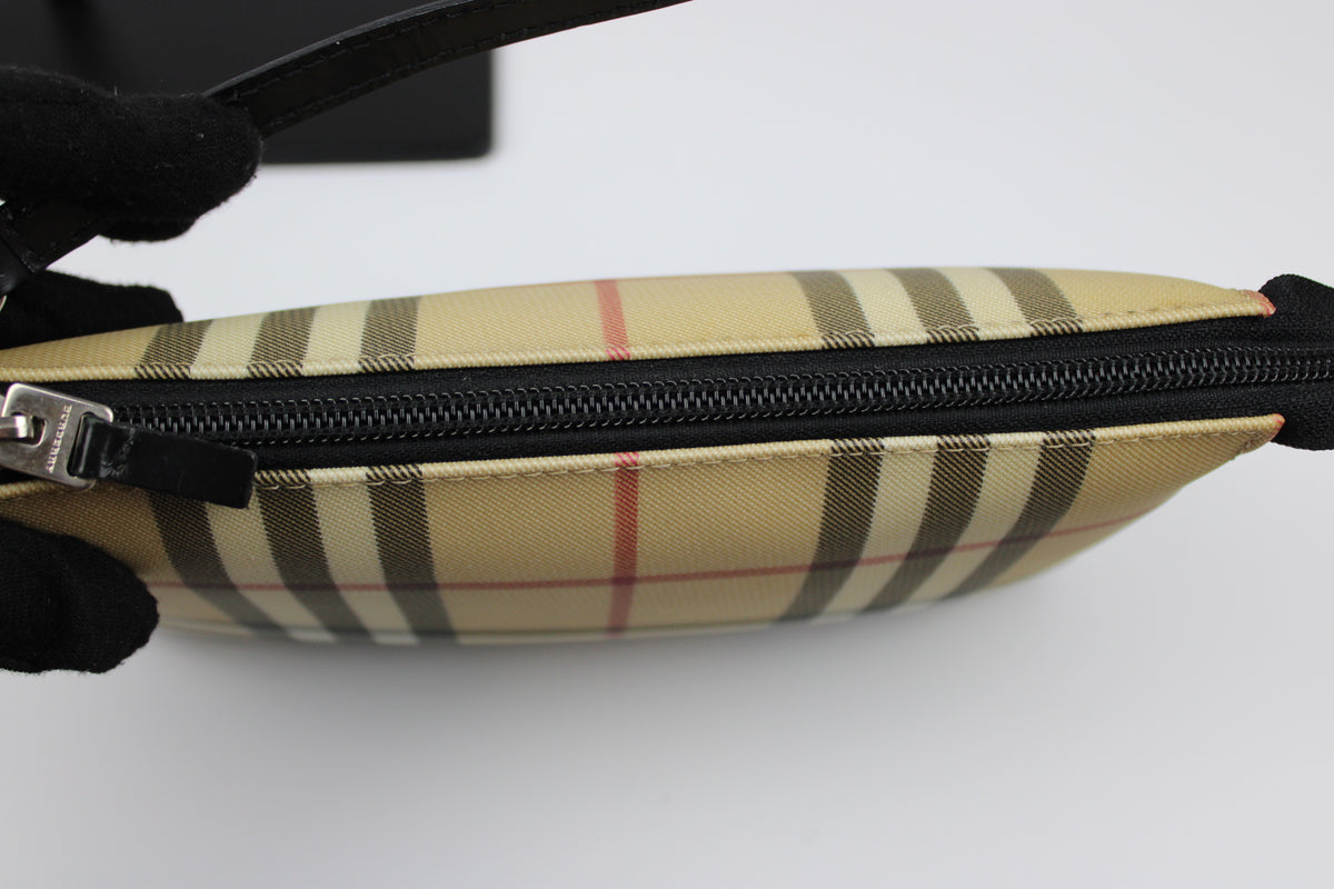 Pre-owned Burberry Nova Check Pochette Bag 2002