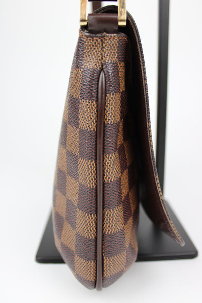 Pre-owned Louis Vuitton Damier Ebene Musette Tango Shoulder Bag 2002