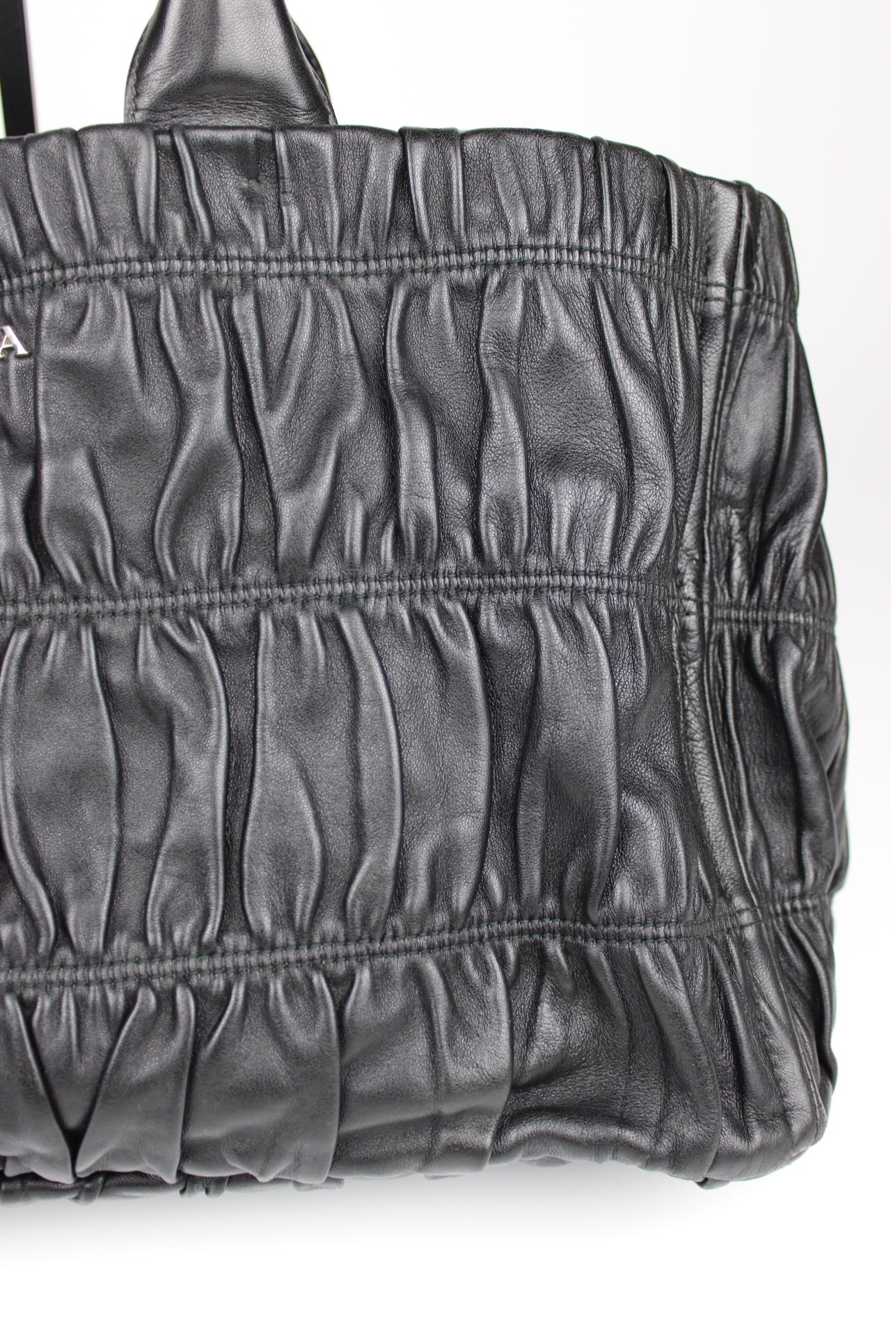 Prada Gaufre Nappa Leather Hobo Tote Bag