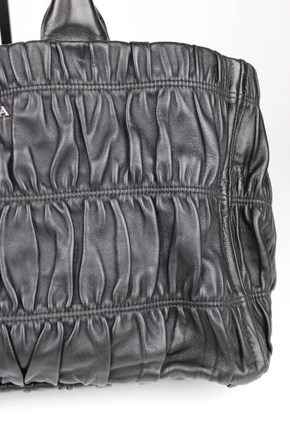 Prada Gaufre Nappa Leather Hobo Tote Bag