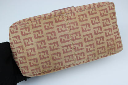 Pre-owned Fendi Zucchino Mini Baguette Bag