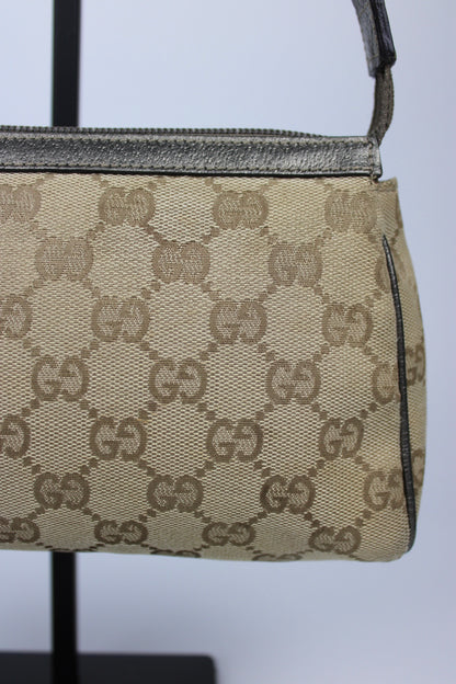 Pre-owned Gucci Monogram Abbey D-Ring Pochette Bag