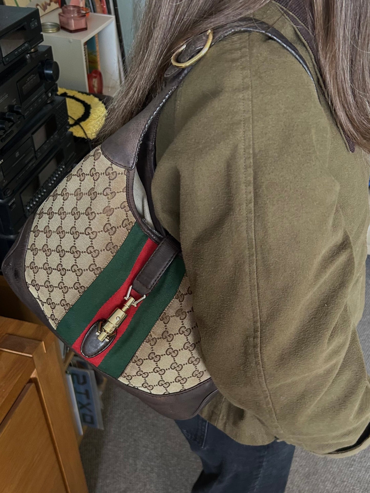 Gucci Monogram Hobo Jackie Bag