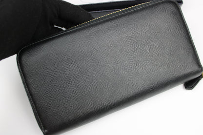Prada Saffiano Leather Zip Around Long Wallet 2017 (With Receipt)
