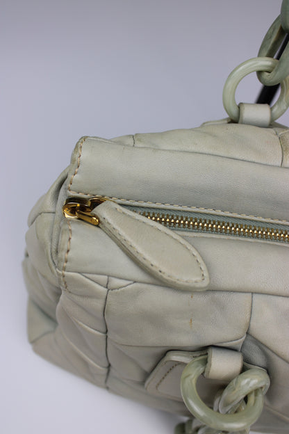 Miu Miu Leather Marbled Strap Shoulder Bag