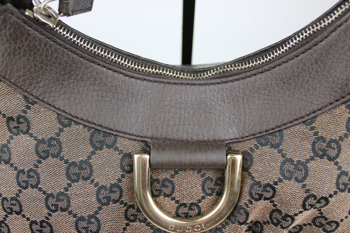 Pre-owned Gucci Monogram Denim Abbey Bag