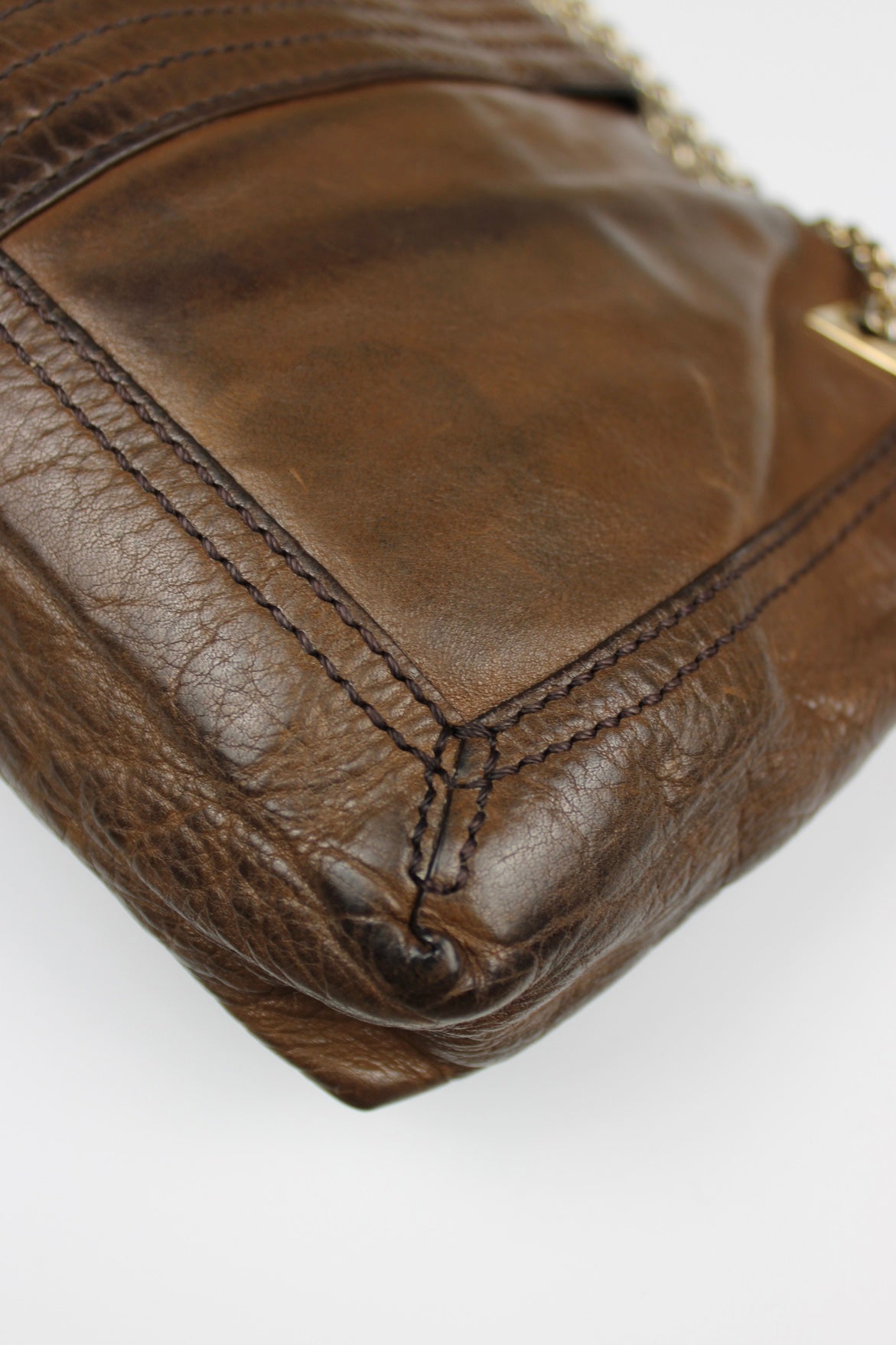 Fendi Leather 2-Way Chain Strap Baguette Bag