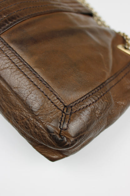 Fendi Leather 2-Way Chain Strap Baguette Bag
