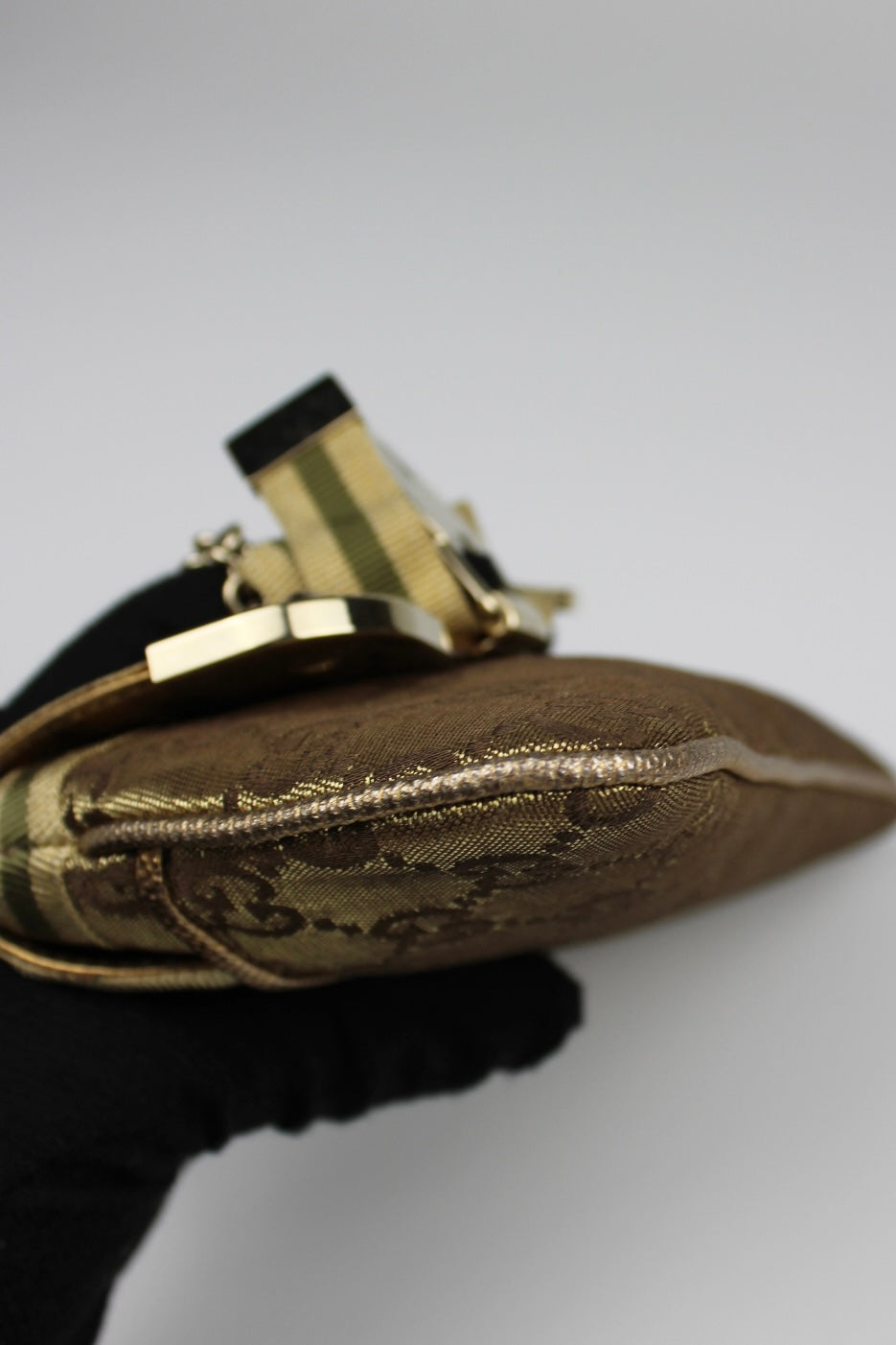 Gucci Monogram Satin Mini Pochette Bag