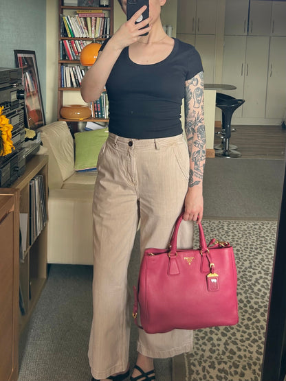 Prada Vitello Daino 2-Way Pink Tote Bag