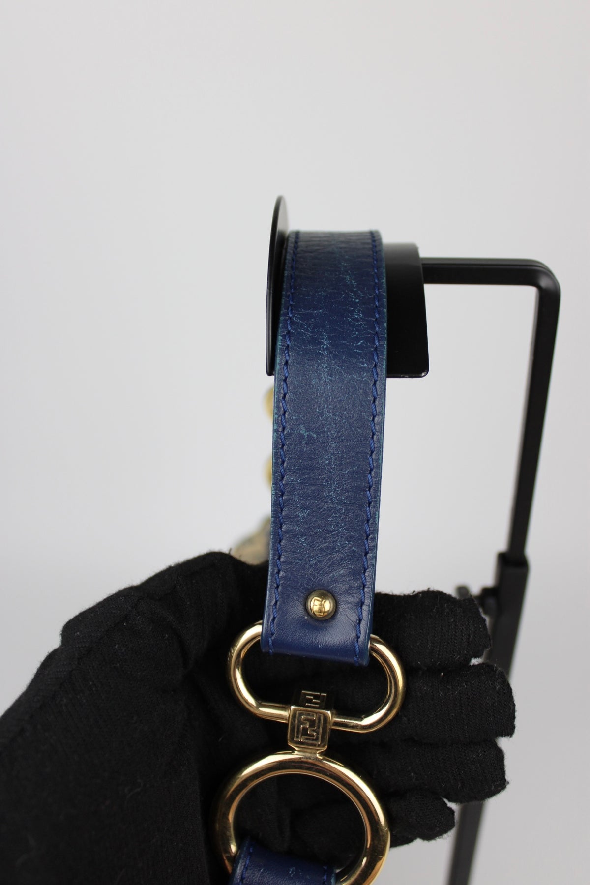 Pre-owned Fendi Zucchino Blue Hobo Shoulder Bag