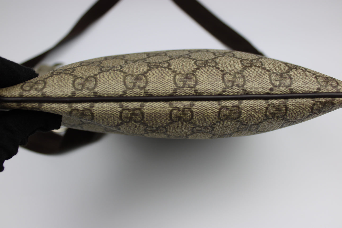 Gucci Monogram Coated Canvas Cross Body Bag (With Gucci Charm)
