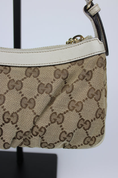 Gucci Monogram Interlocking GG Heart Charm Pochette Bag
