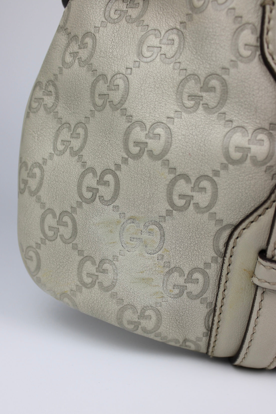 Pre-owned Gucci Monogram 85th Anniversary Leather Jackie Bag