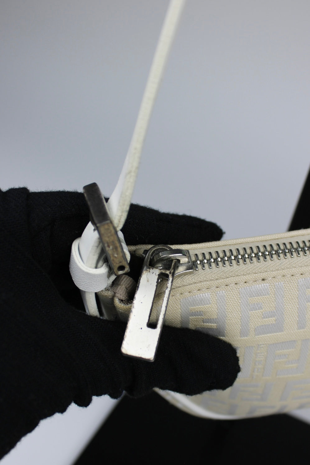 Fendi Zucchino Half Moon Pochette Bag