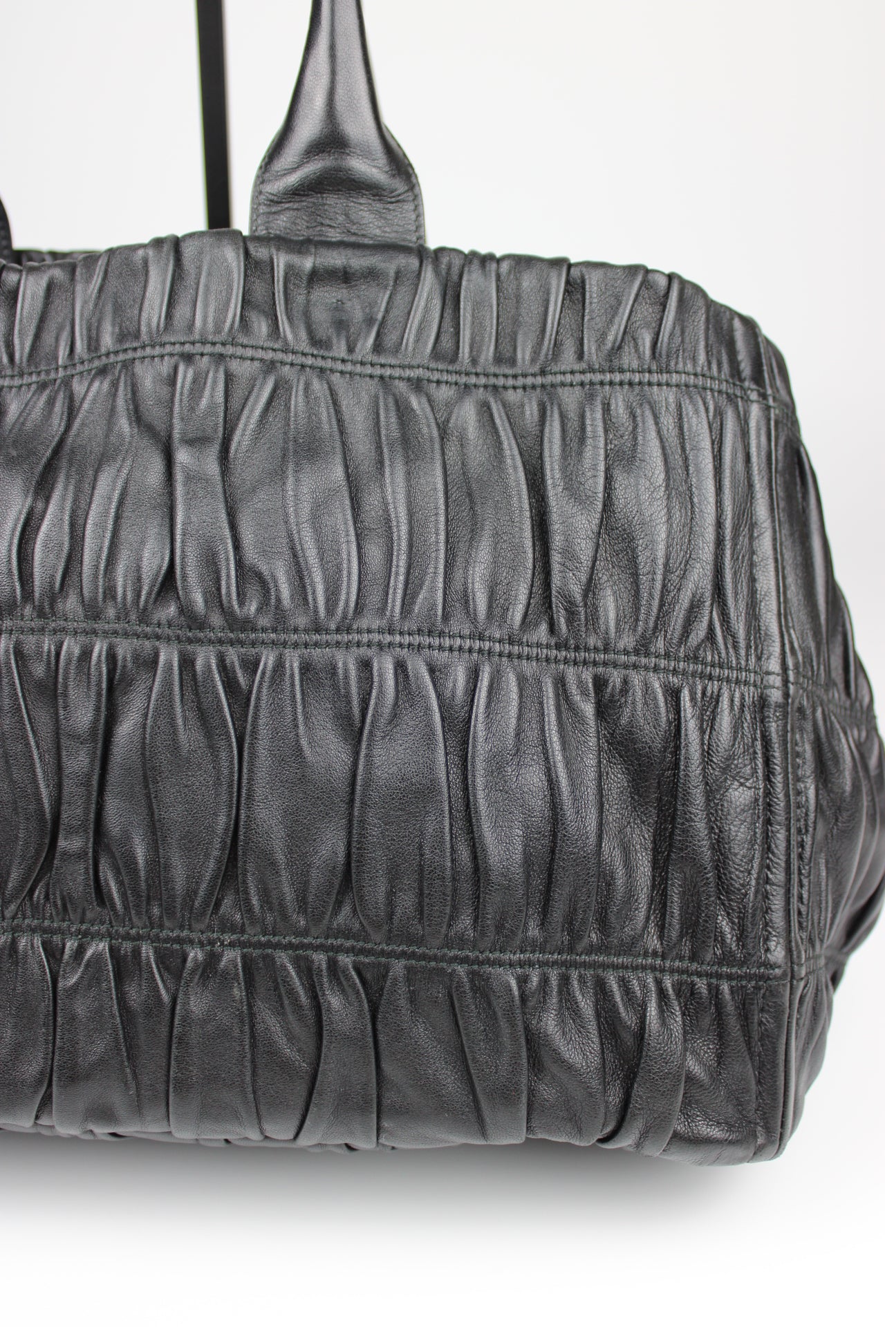 Prada Gaufre Nappa Leather Hobo Tote Bag