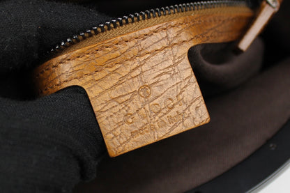 Gucci Monogram Pagoda Frame Bamboo Top Handle Bag