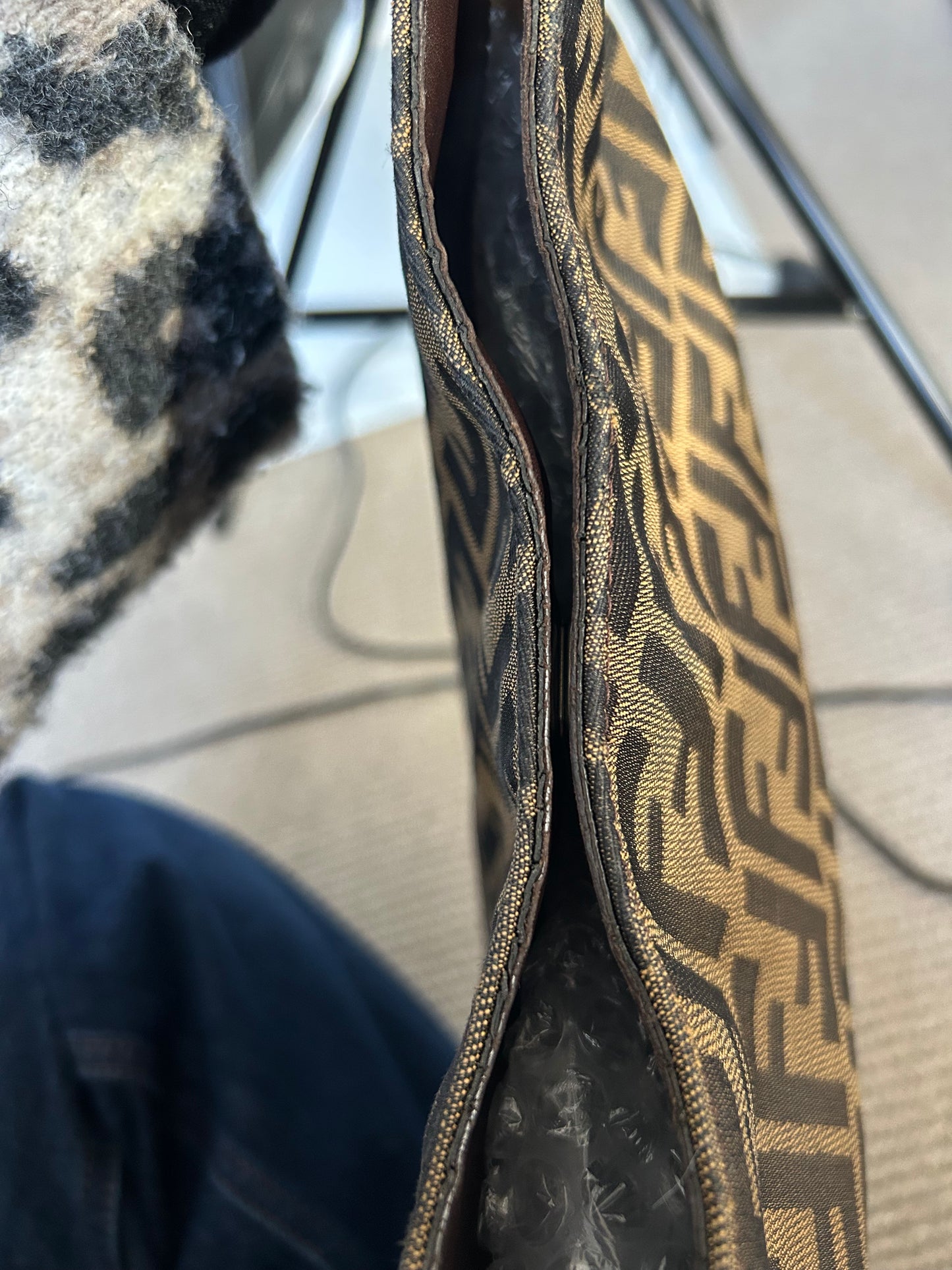 Fendi Zucca Oyster Shoulder Bag