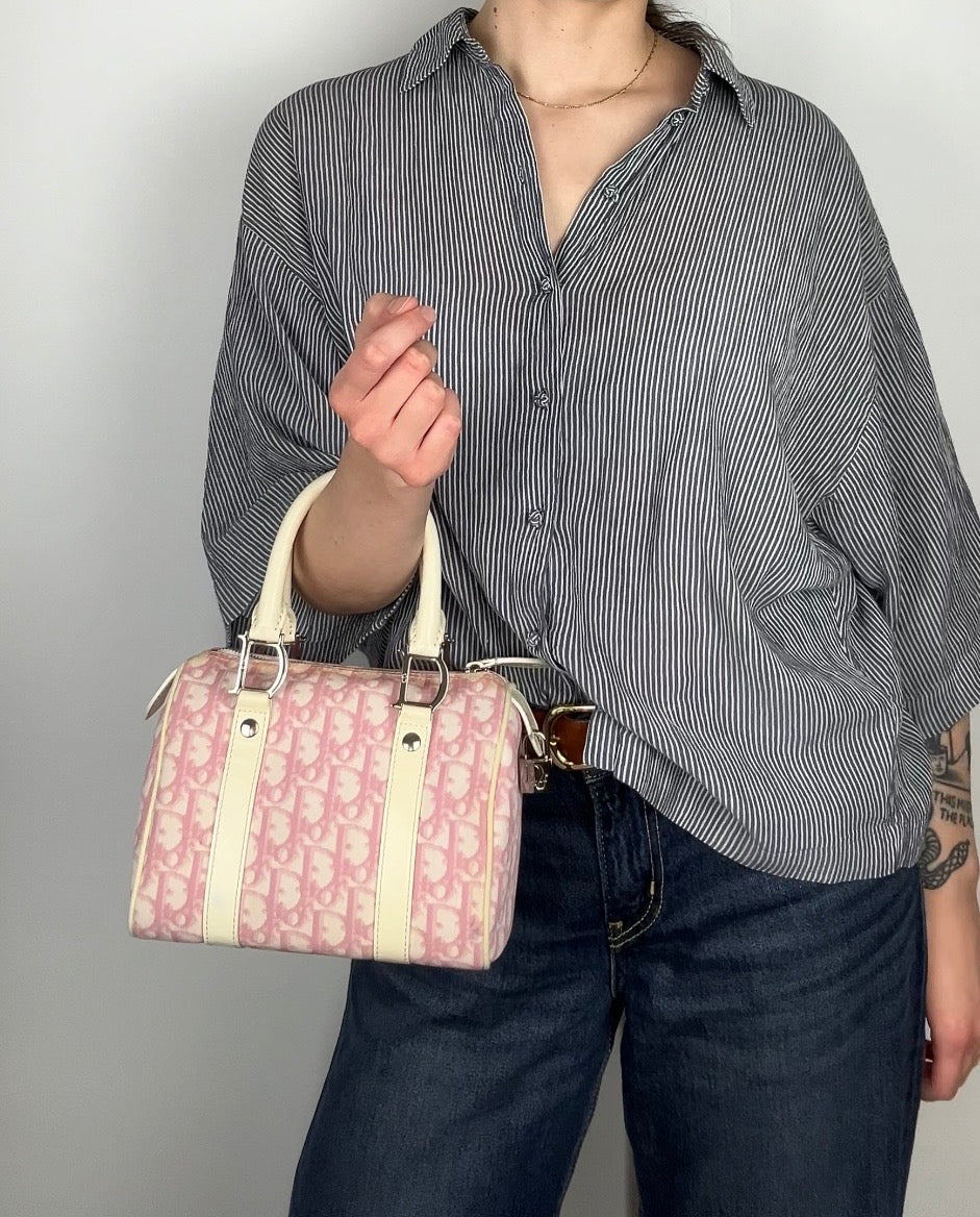 Pre-owned Dior Monogram Pink Mini Boston Bag 2004