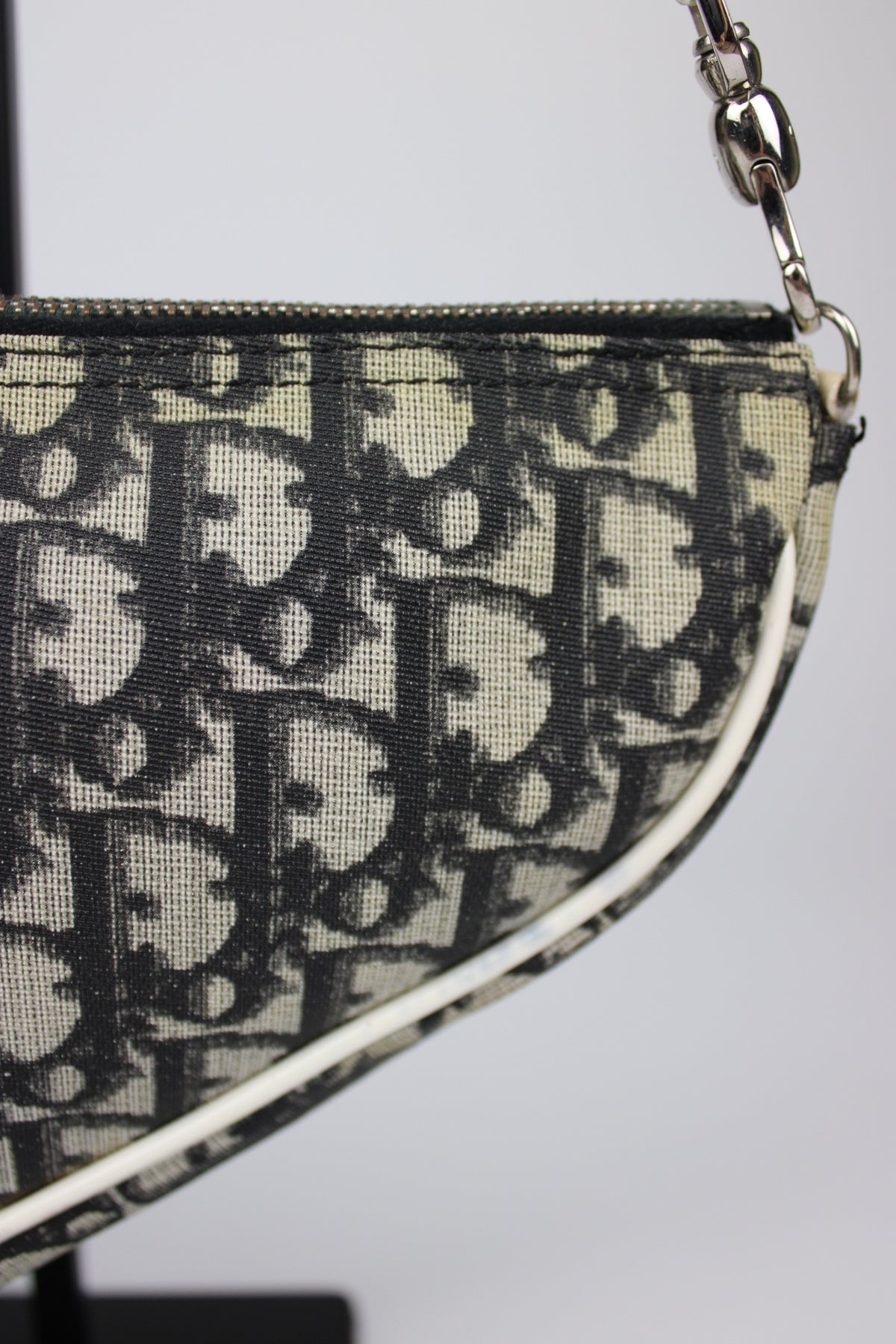 Pre-owned Dior Blue Monogram Mini Saddle Bag 2002