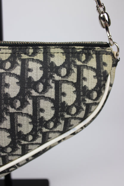 Pre-owned Dior Blue Monogram Mini Saddle Bag 2002