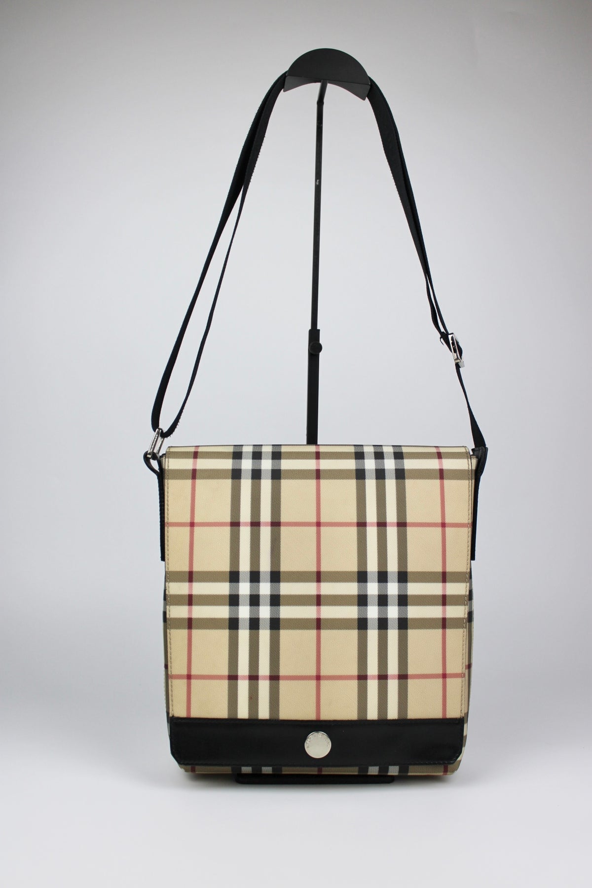 Pre-owned Burberry Nova Check Messenger Bag 2003