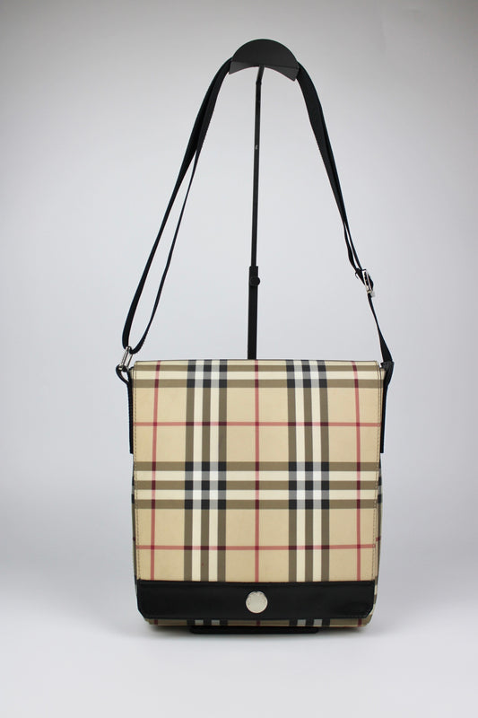 Pre-owned Burberry Nova Check Messenger Bag 2003