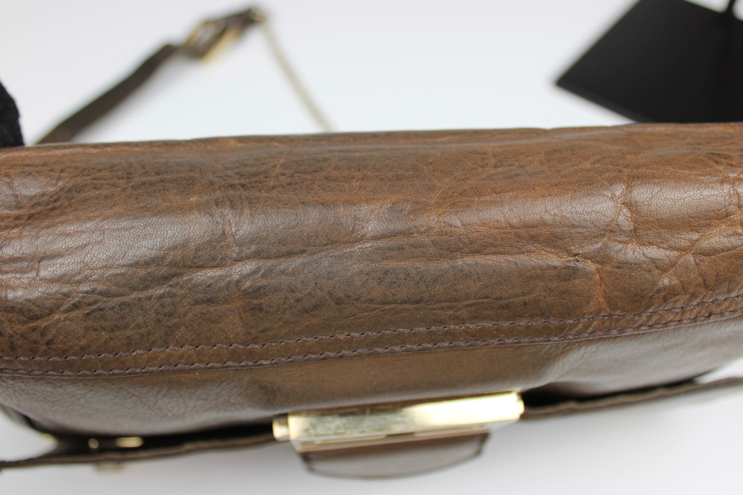 Fendi Leather 2-Way Chain Strap Baguette Bag