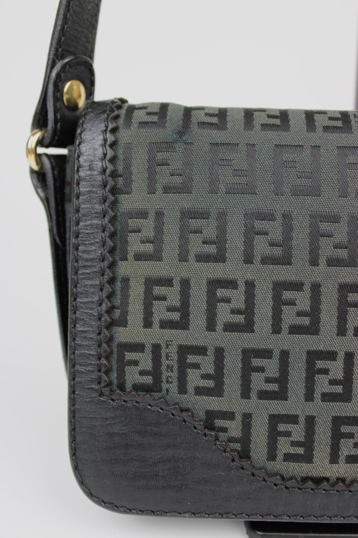 Pre-owned Fendi Zucchino Flap Shoulder Bag
