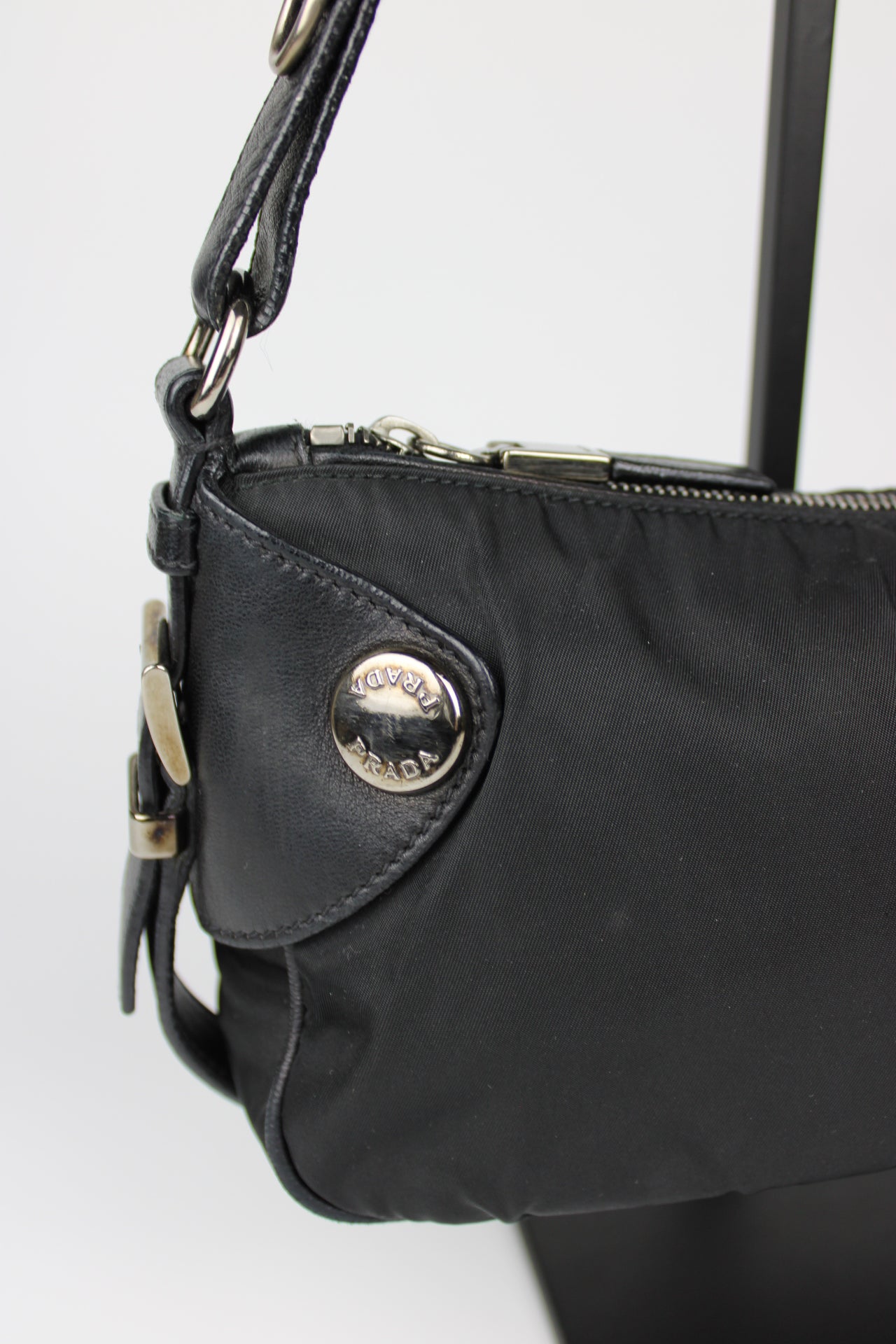 Prada Nylon & Leather Shoulder Bag