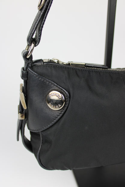 Prada Nylon & Leather Shoulder Bag