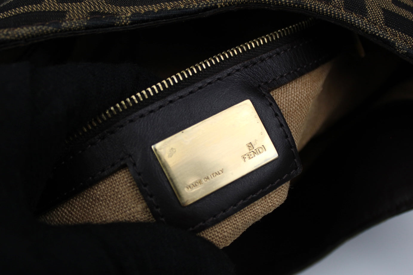 Fendi Zucca Oyster Shoulder Bag