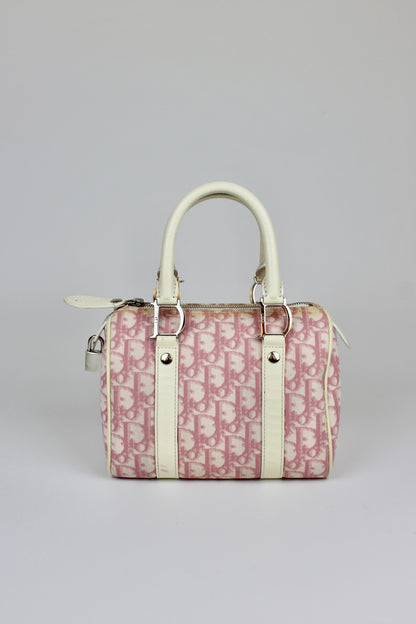 Pre-owned Dior Monogram Pink Mini Boston Bag 2004
