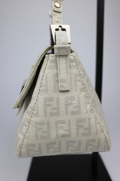 Fendi Zucchino Chain Strap Mini Baguette Bag
