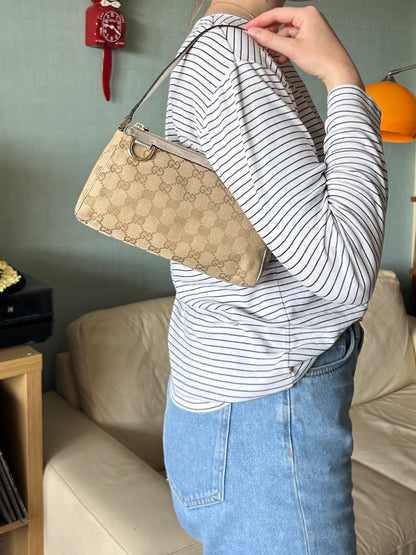 Gucci Monogram D-Ring Pochette Bag
