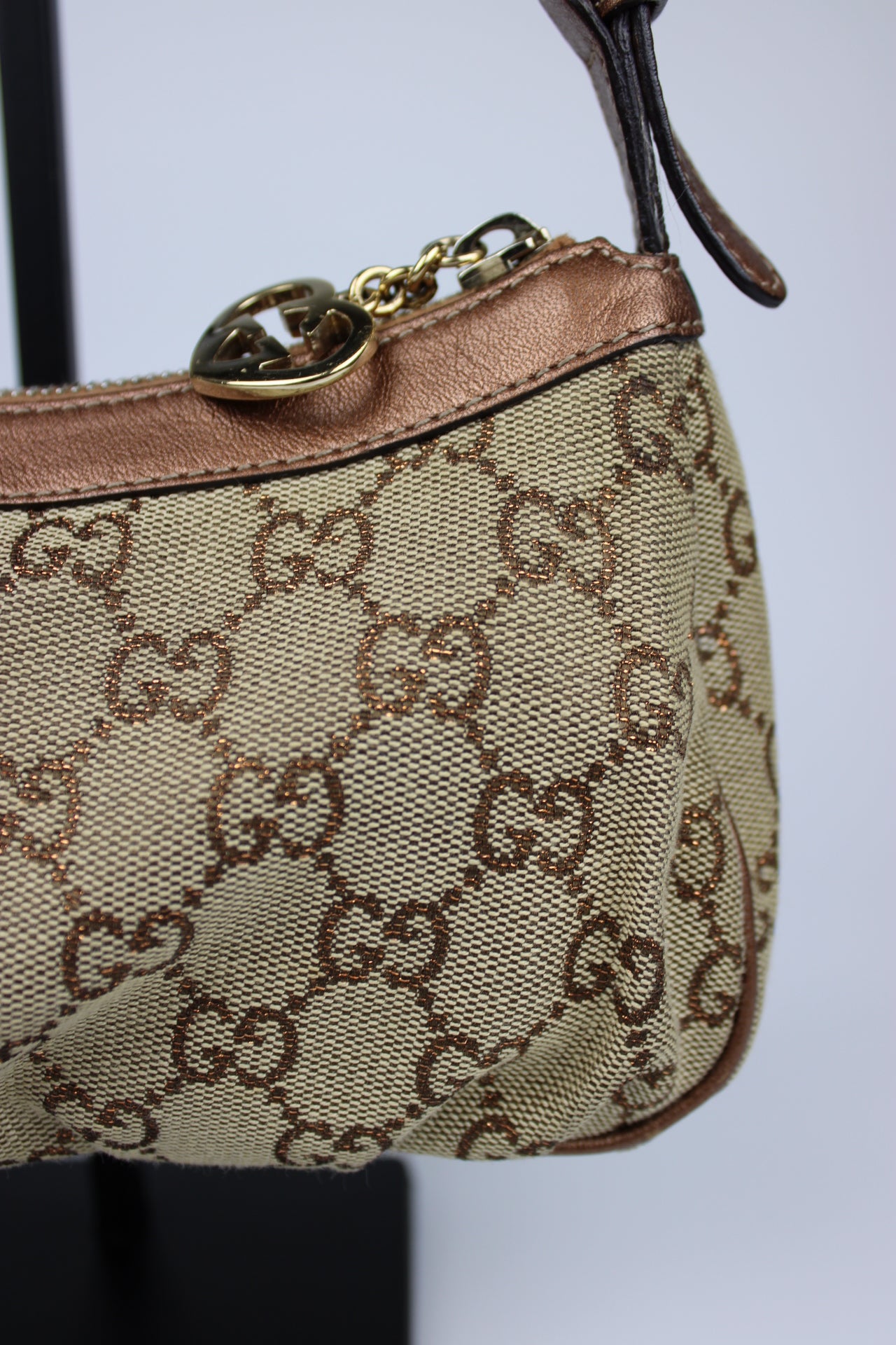 Gucci Monogram Pleated Charmy Pochette